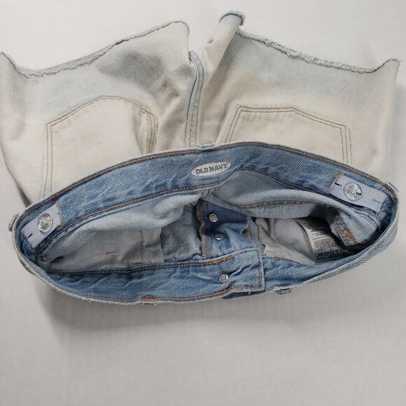 Old Navy Jean Shorts Girls 14 Blue Denim Cut Off Button Fly Adjustable Waist - Picture 14 of 15